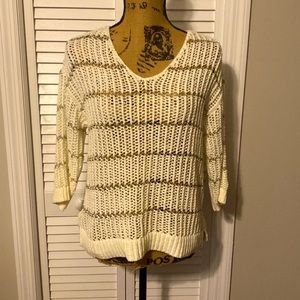 EUC Chico’s Womens Woven Sweater, Sz. 4 (0), Small. 3/4 Sleeves.